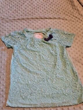 Lace Top with Purple Accent Bow